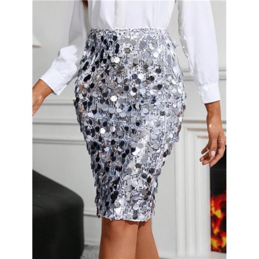 Classy Sequin Pencil Skirt